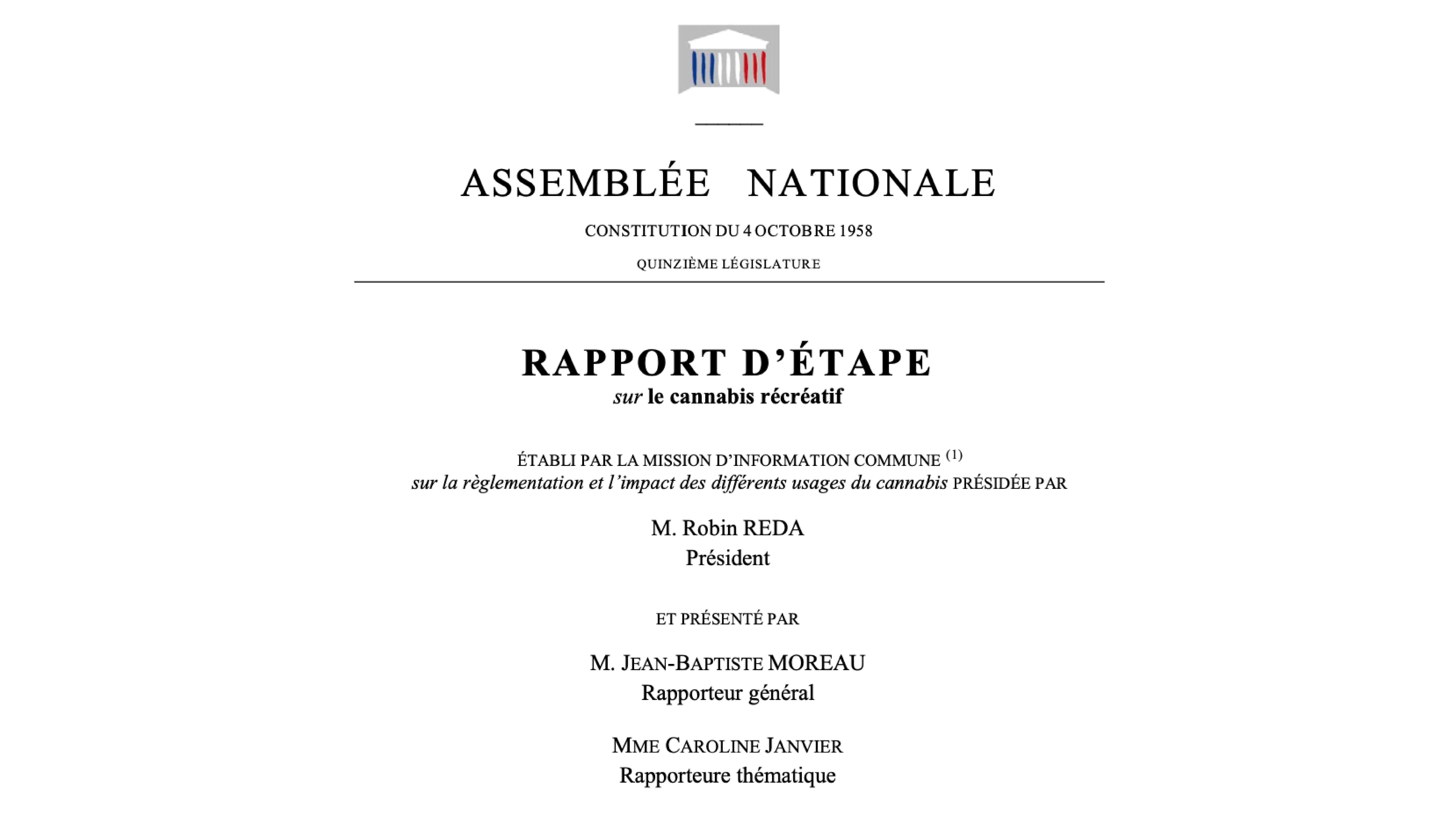 Cannabis : l’Assemblée nationale reprend notre proposition